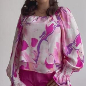 Pink and Purple Women's Top